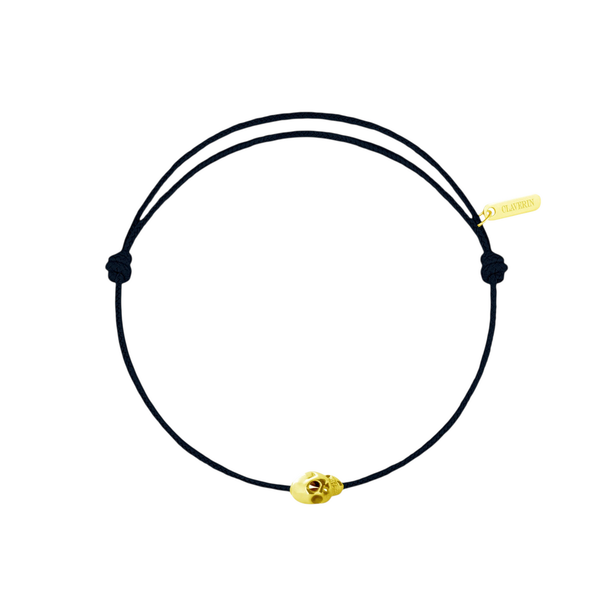 Gold Skull cordon noir charbon