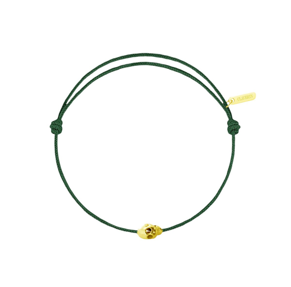 Gold Skull cordon vert sapin