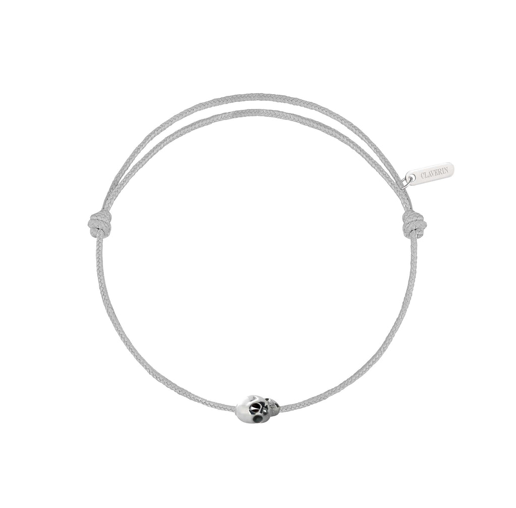 Gold Skull cordon gris perle