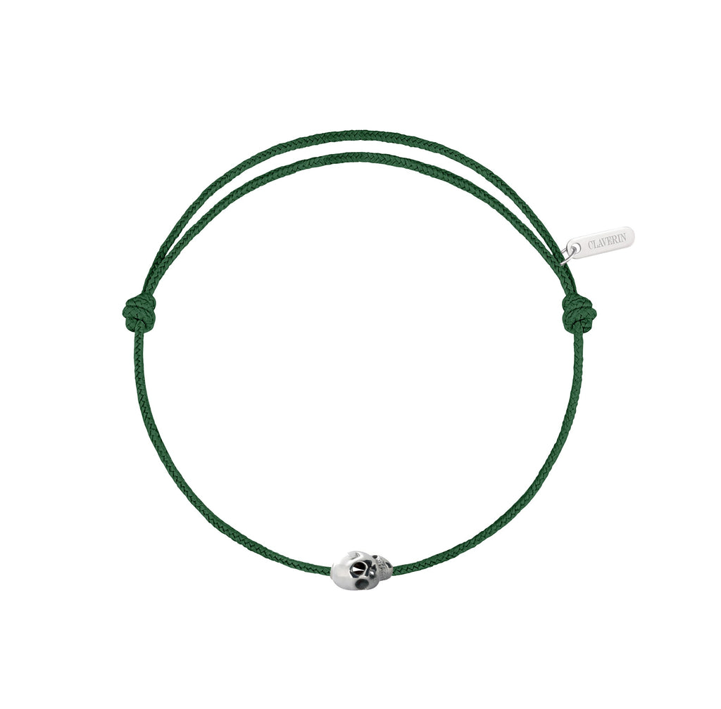 Gold Skull cordon vert sapin