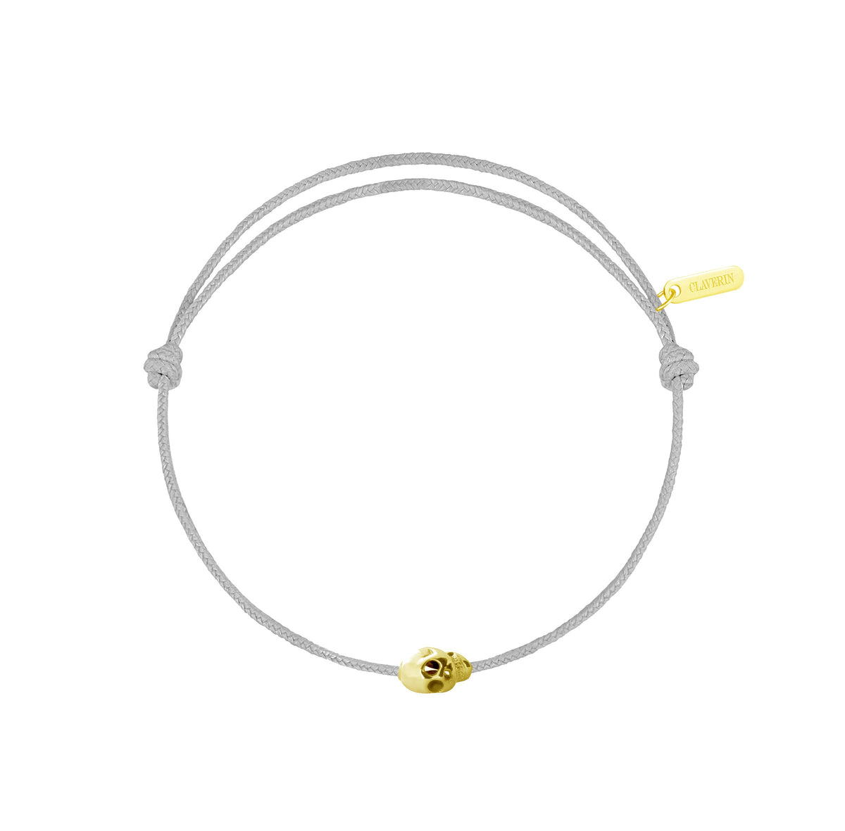 Gold Skull cordon gris perle