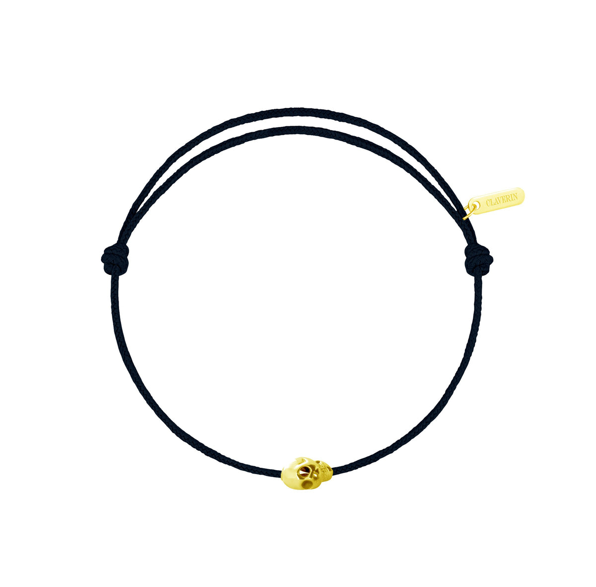 Gold Skull cordon noir charbon