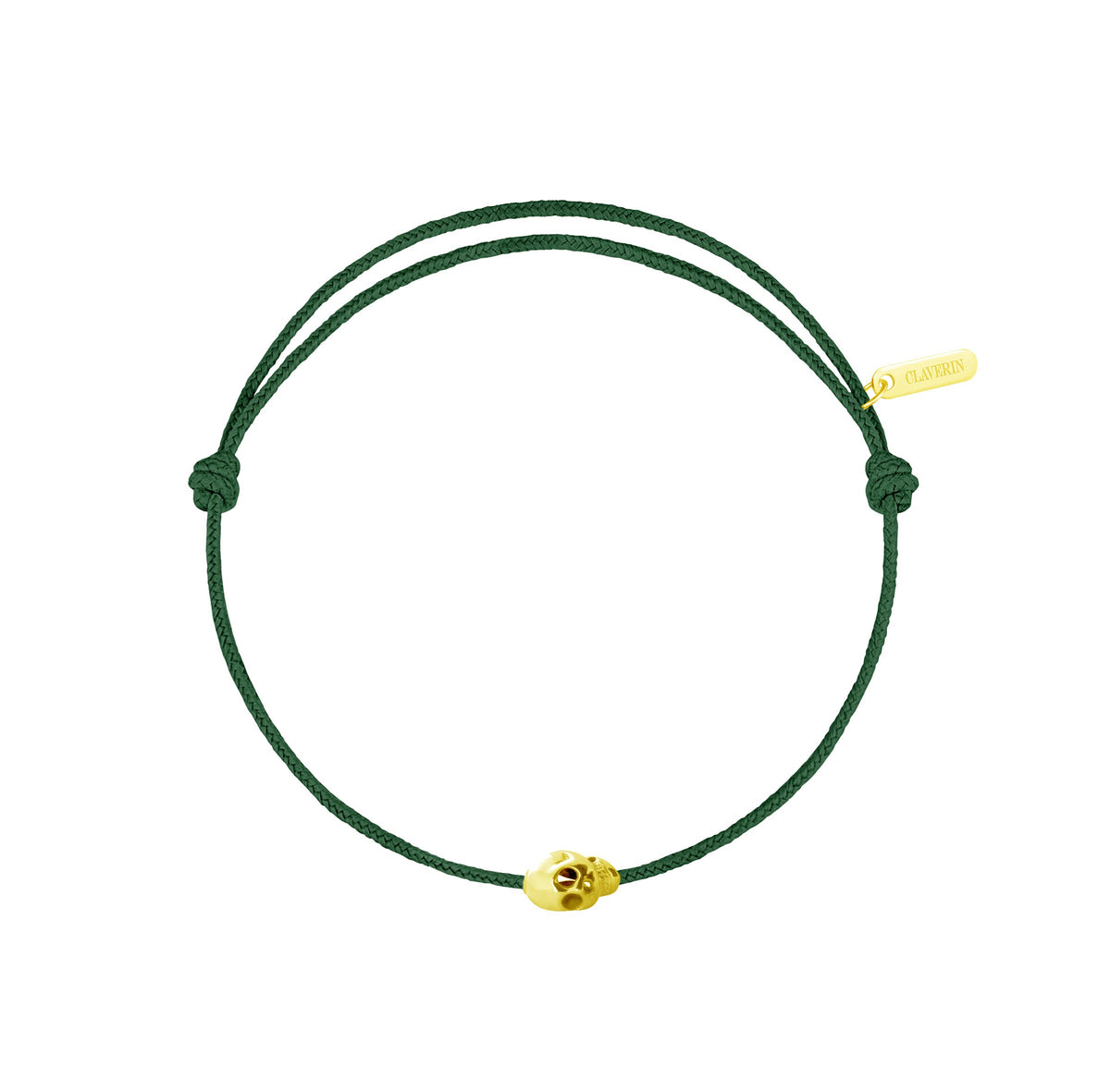 Gold Skull cordon vert sapin
