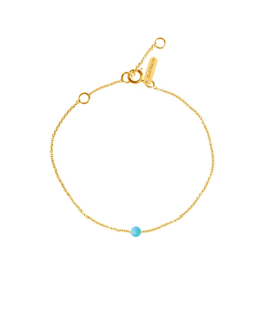 Bracelet Simply mini perle de turquoise or jaune