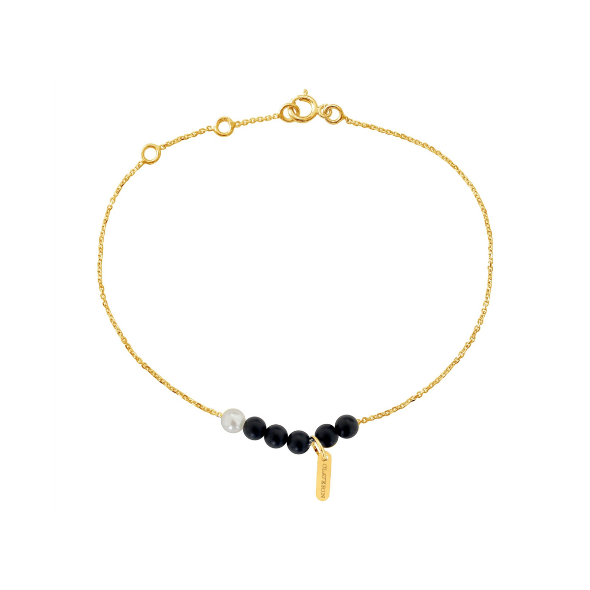 Bracelet Black Rosary or jaune