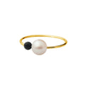 Bague Black Rosary or jaune
