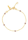 Bracelet Give me 5 perles roses et or jaune