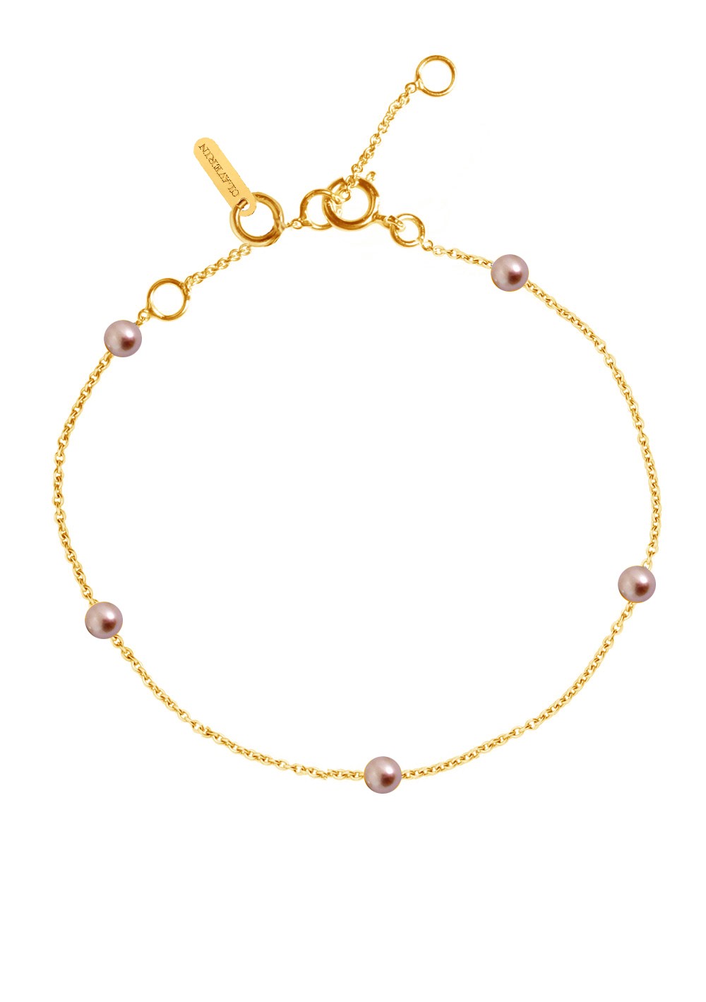 Bracelet Give me 5 perles roses et or jaune