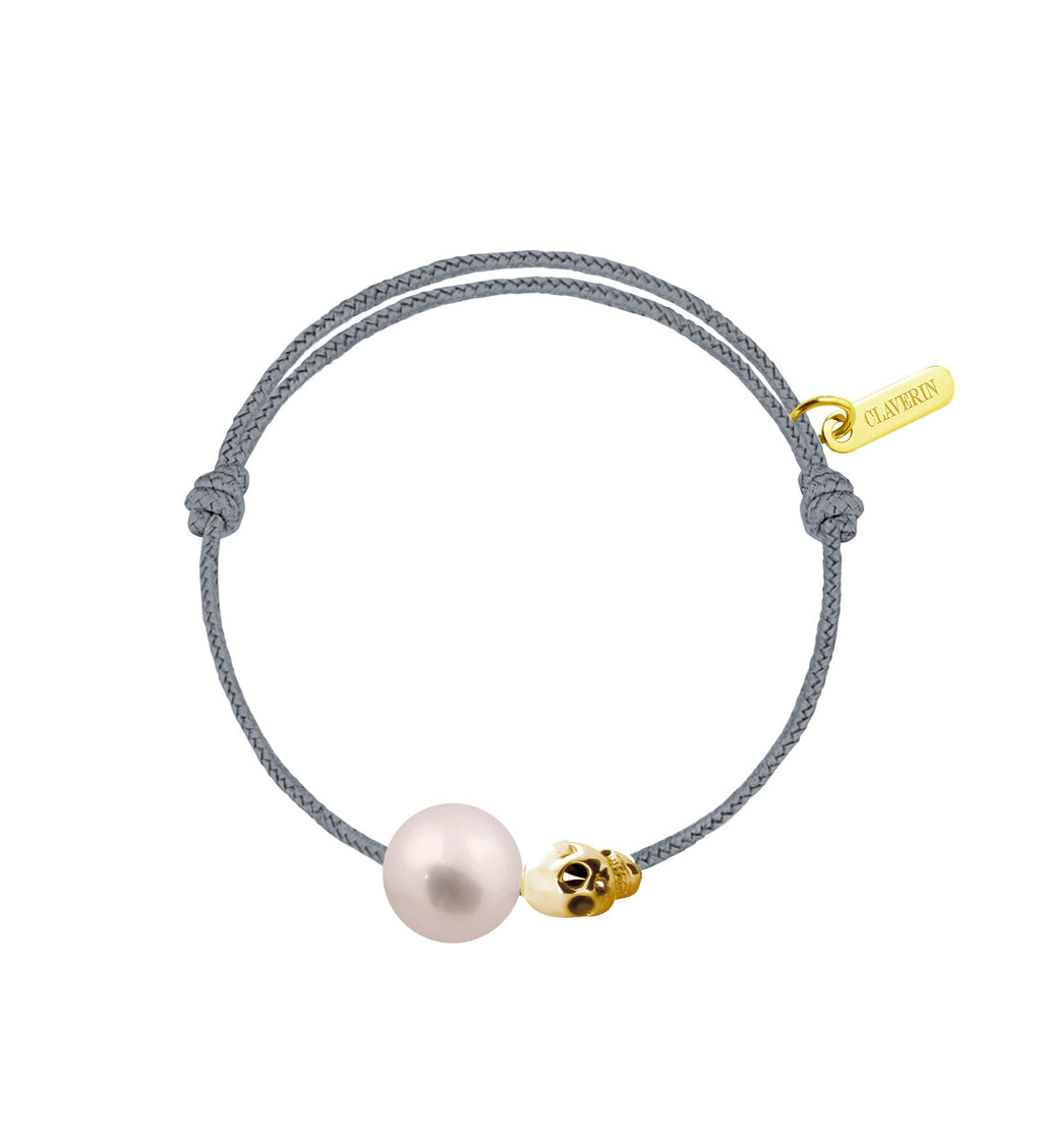 Baby pirate perle rose cordon gris cendré