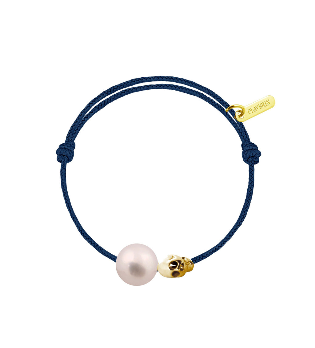 Baby pirate perle rose cordon bleu marine