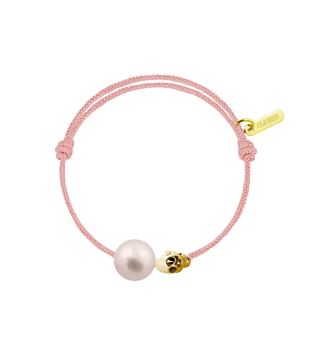 Baby pirate perle rose cordon rose poudré