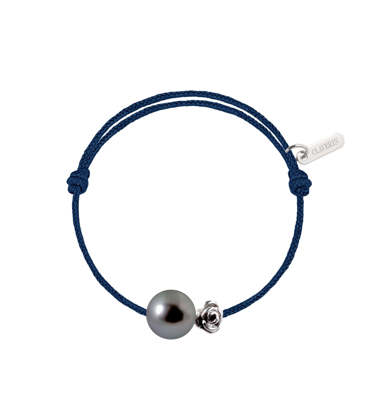 Baby flower perle noire cordon bleu marine