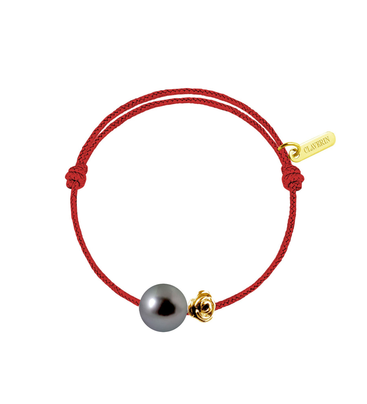 Baby flower perle noire cordon rouge passion