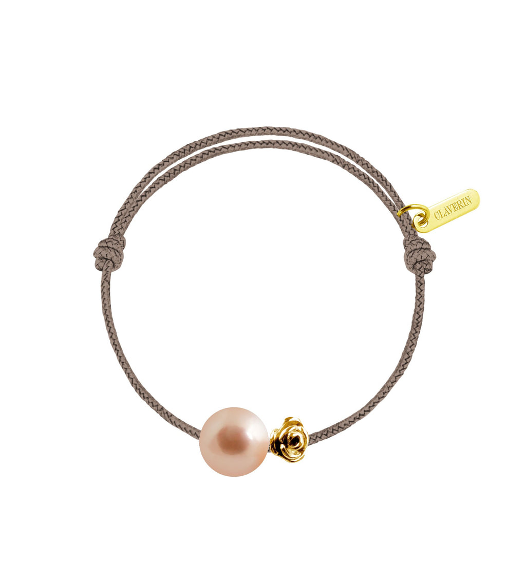 Baby flower perle rose cordon taupe
