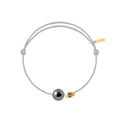 Pearly gold skull perle noire cordon gris perle