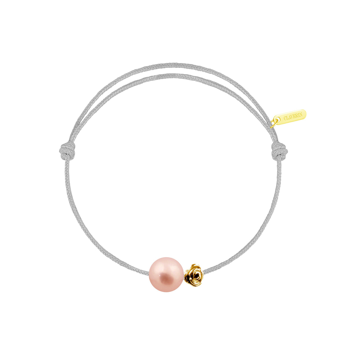 Pearly gold flower perle rose cordon gris perle