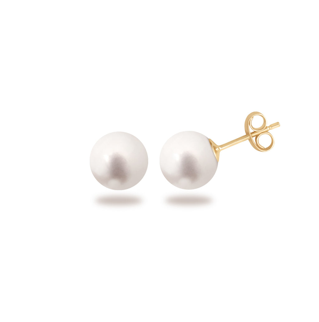 Puces simply pearly perles blanches 7 mm