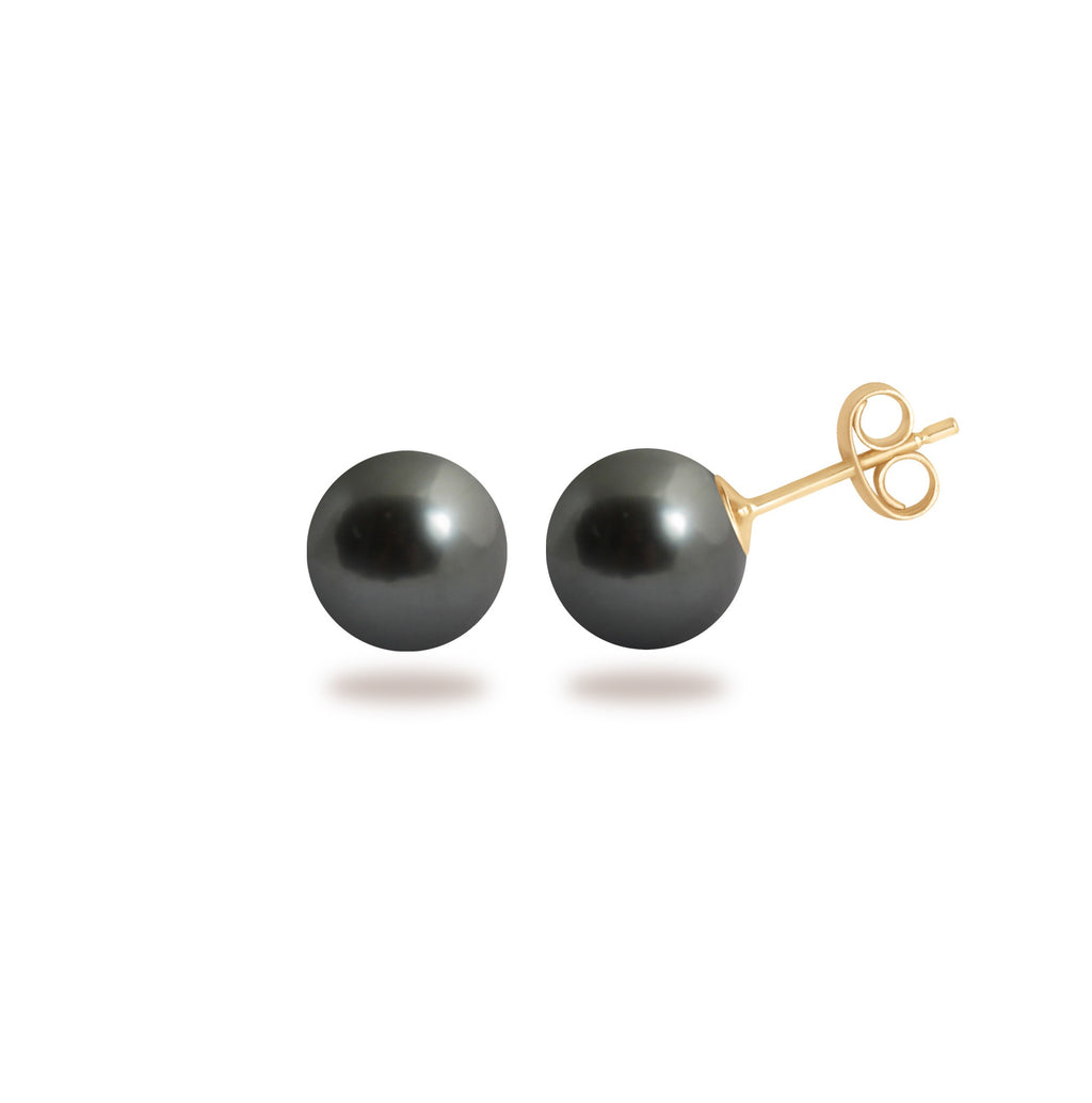 Puces simply pearly perles noires 7 mm