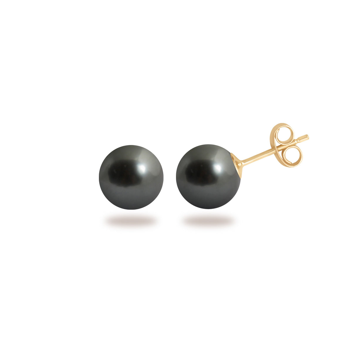 Puces simply pearly perles noires 7 mm