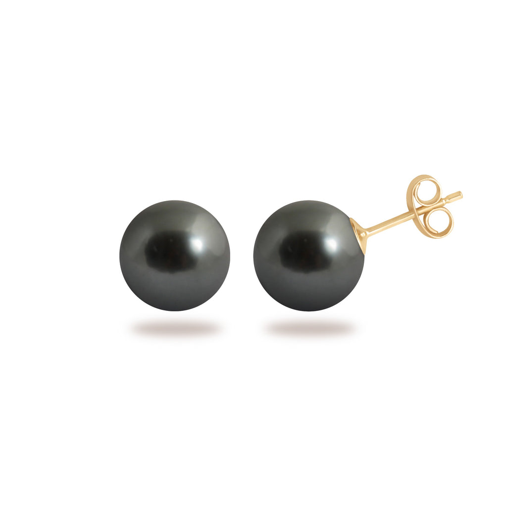 Puces simply pearly perles noires 9 mm