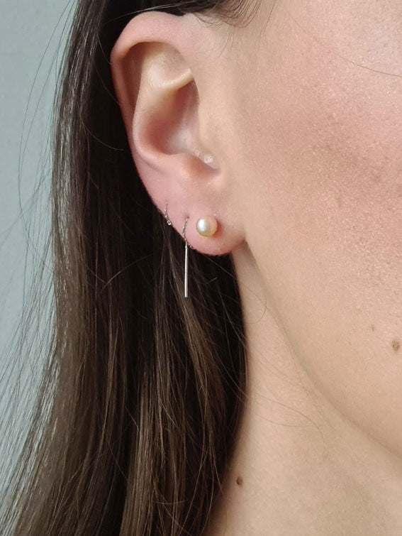 Long Simply or blanc et perles roses