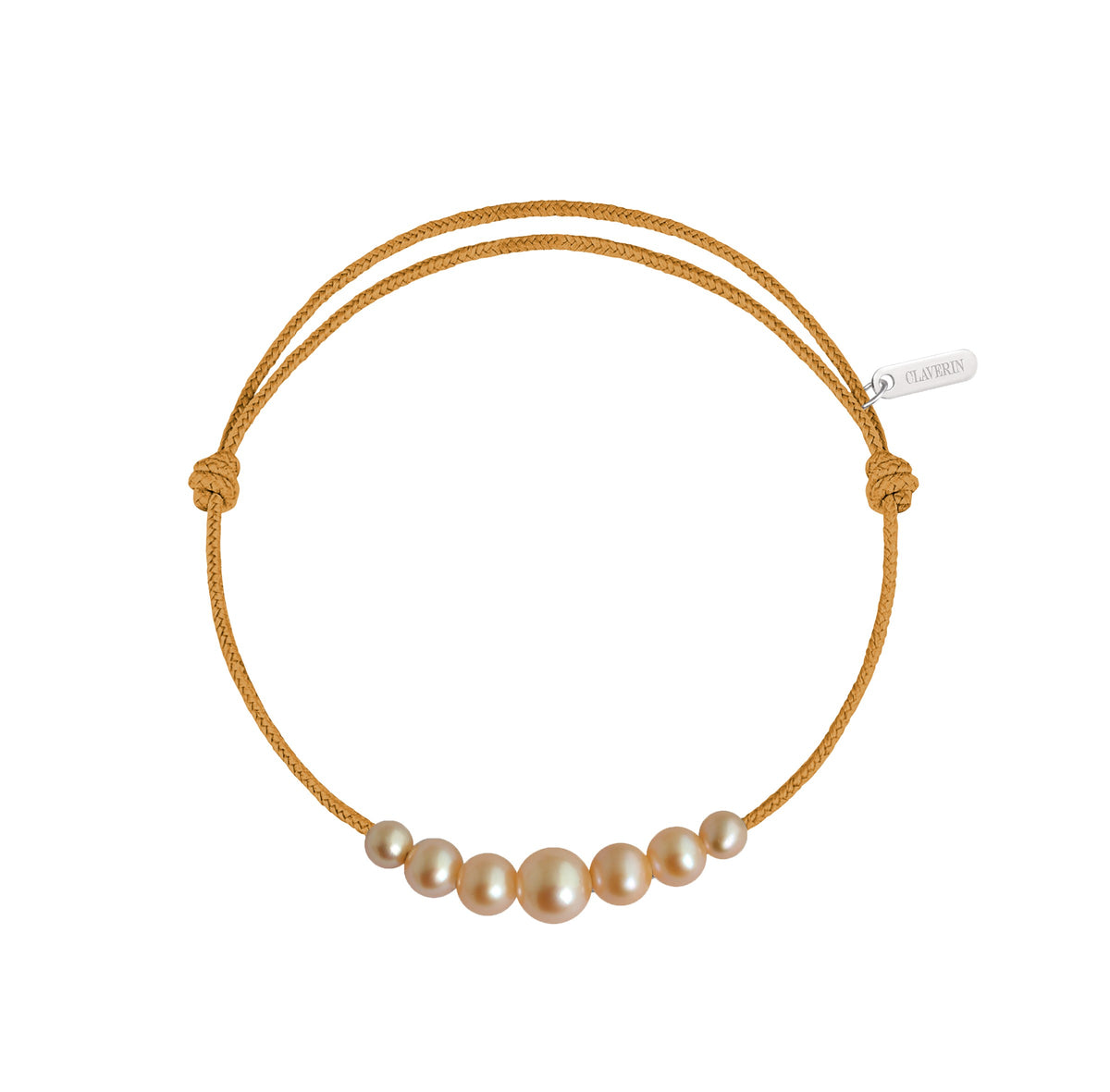Cordon chute perle rose camel