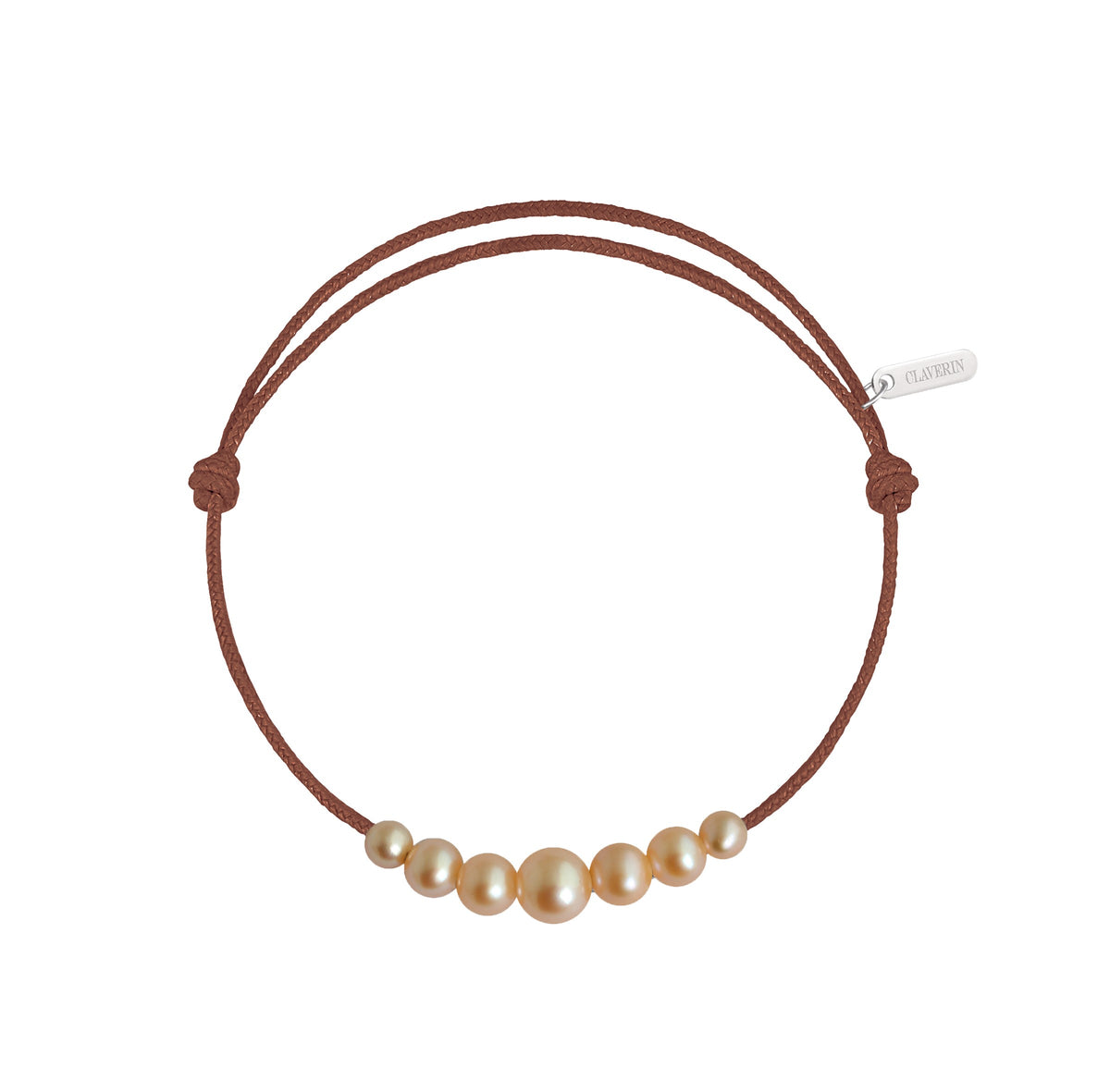 Cordon chute perle rose chocolat