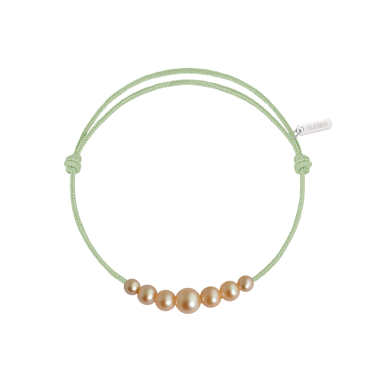 Cordon chute perle rose thé vert