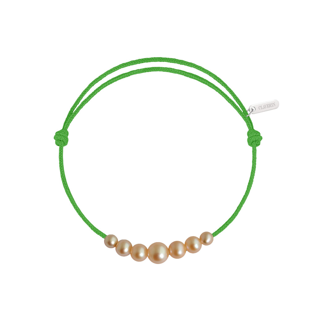 Cordon chute perle rose vert pop