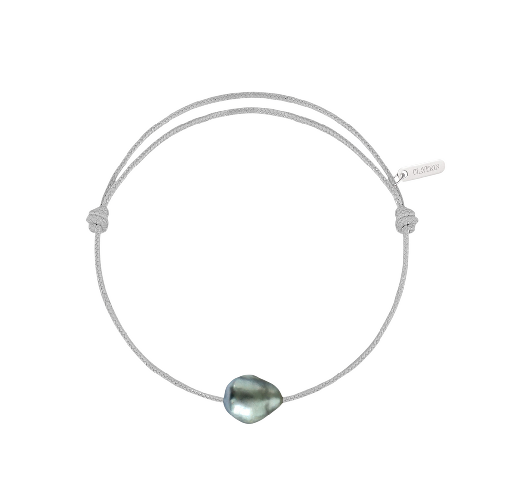 Bracelet Raw cordon gris perle
