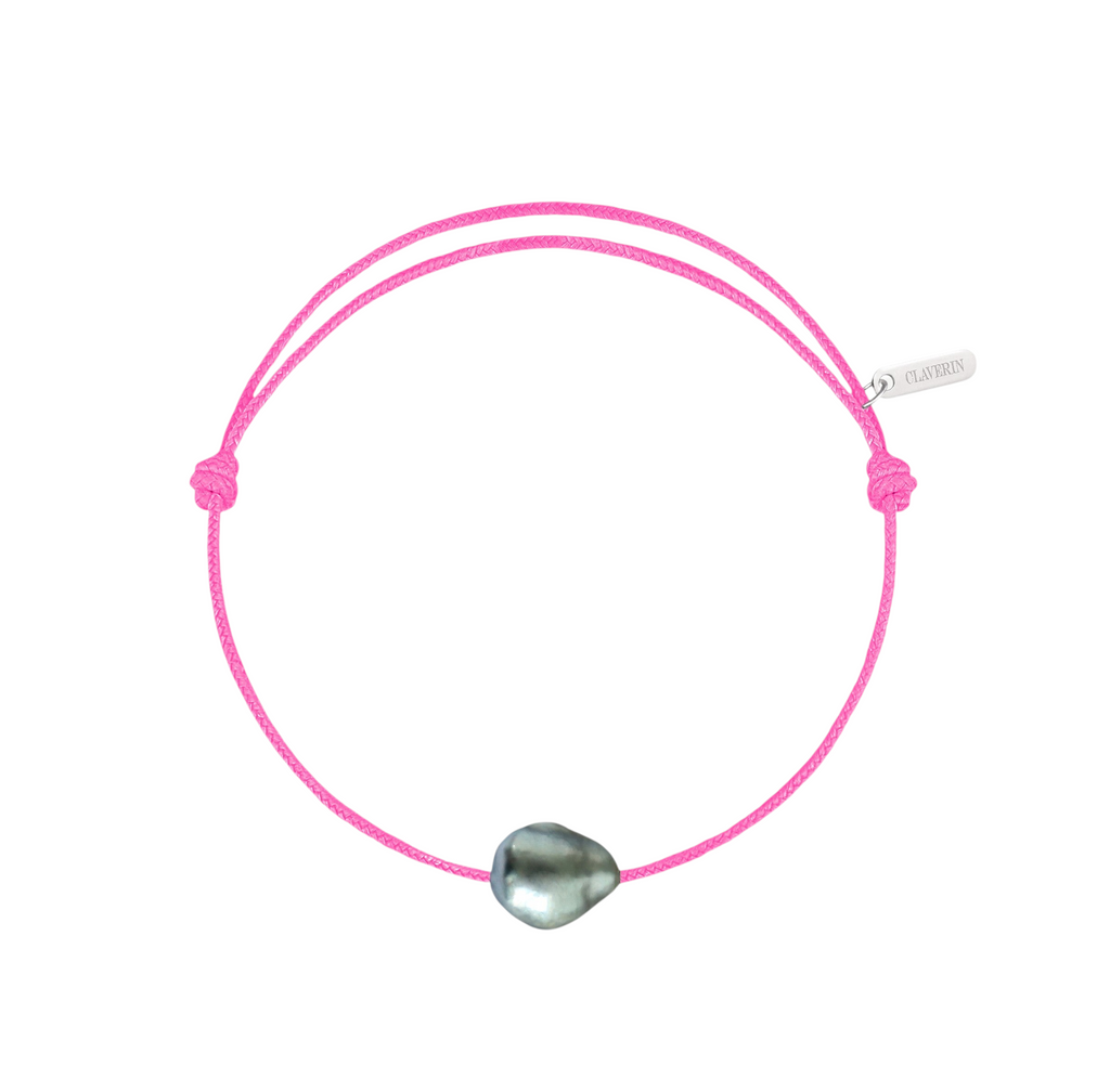Bracelet Raw cordon rose fuschia