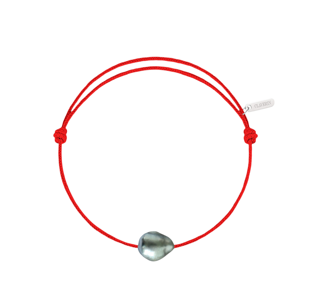 Bracelet Raw cordon rouge corail