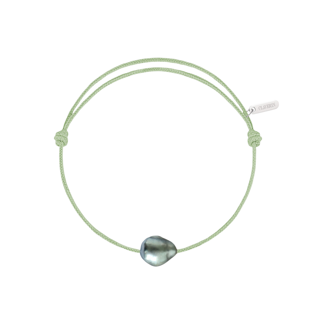 Bracelet Raw cordon thé vert