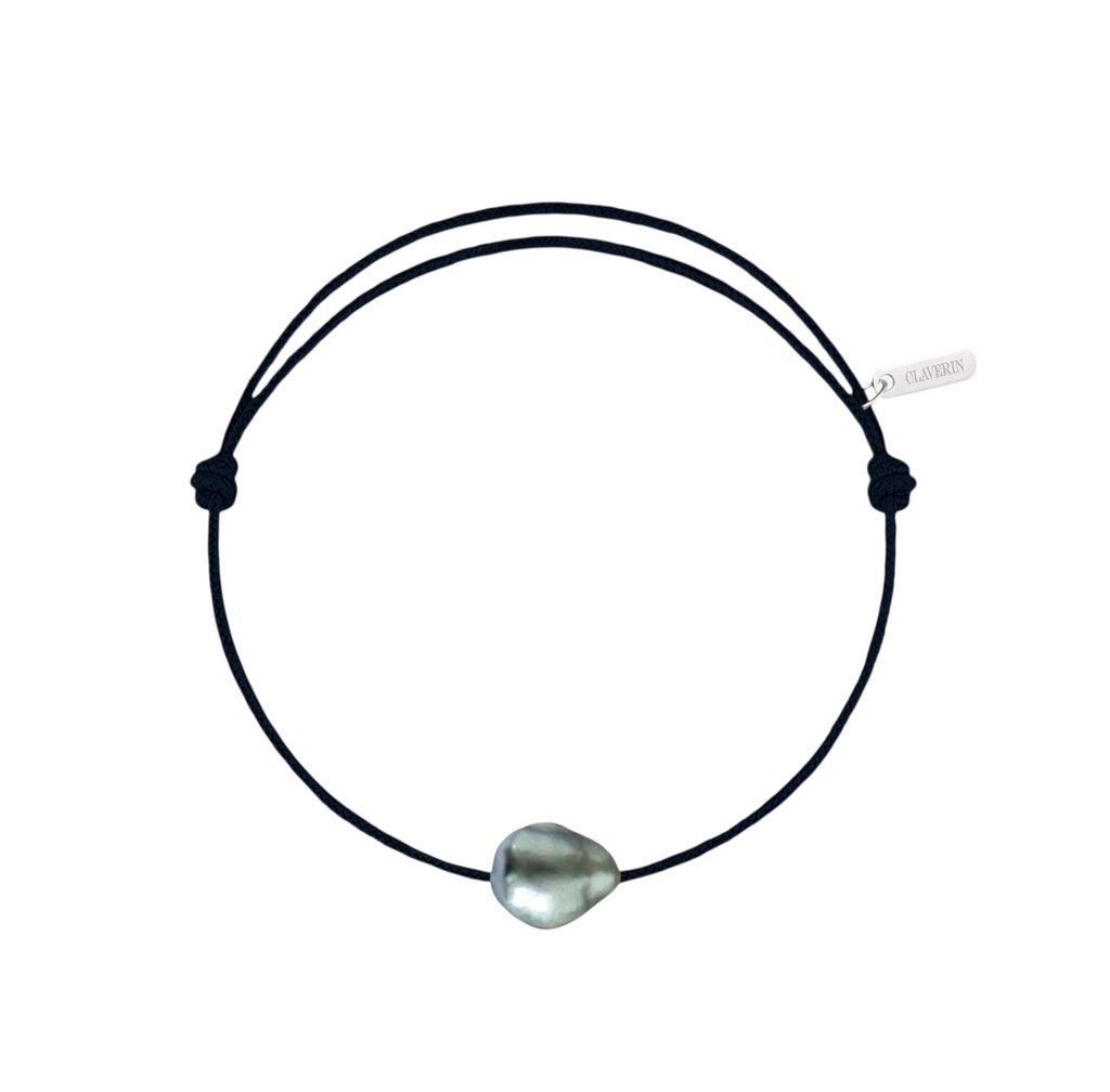 Bracelet Raw cordon noir charbon