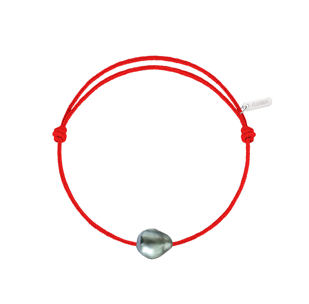 Bracelet Raw cordon rouge corail