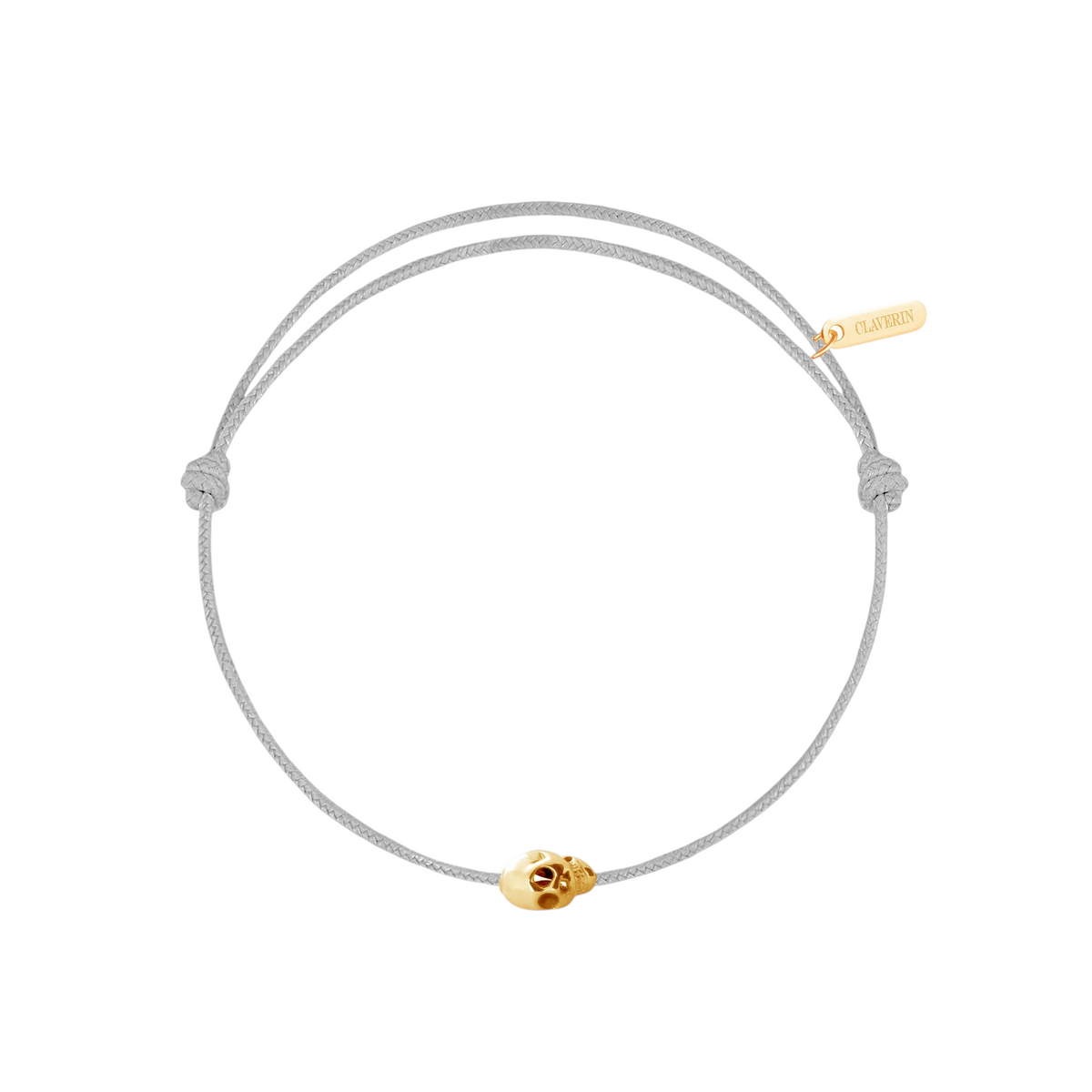 Gold Skull cordon gris perle
