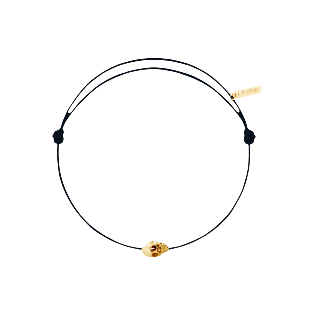 Gold Skull cordon noir charbon