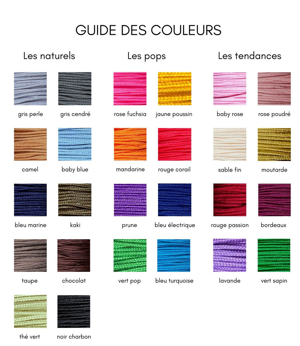 Nuancier de couleur cordons