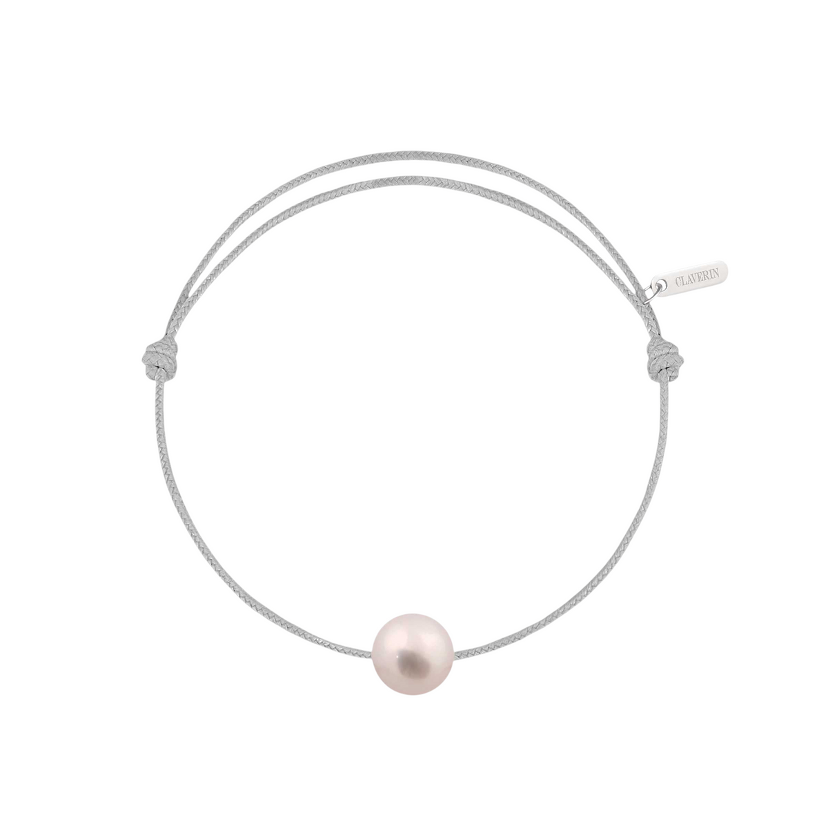 Simply pearly perle blanche cordon gris perle