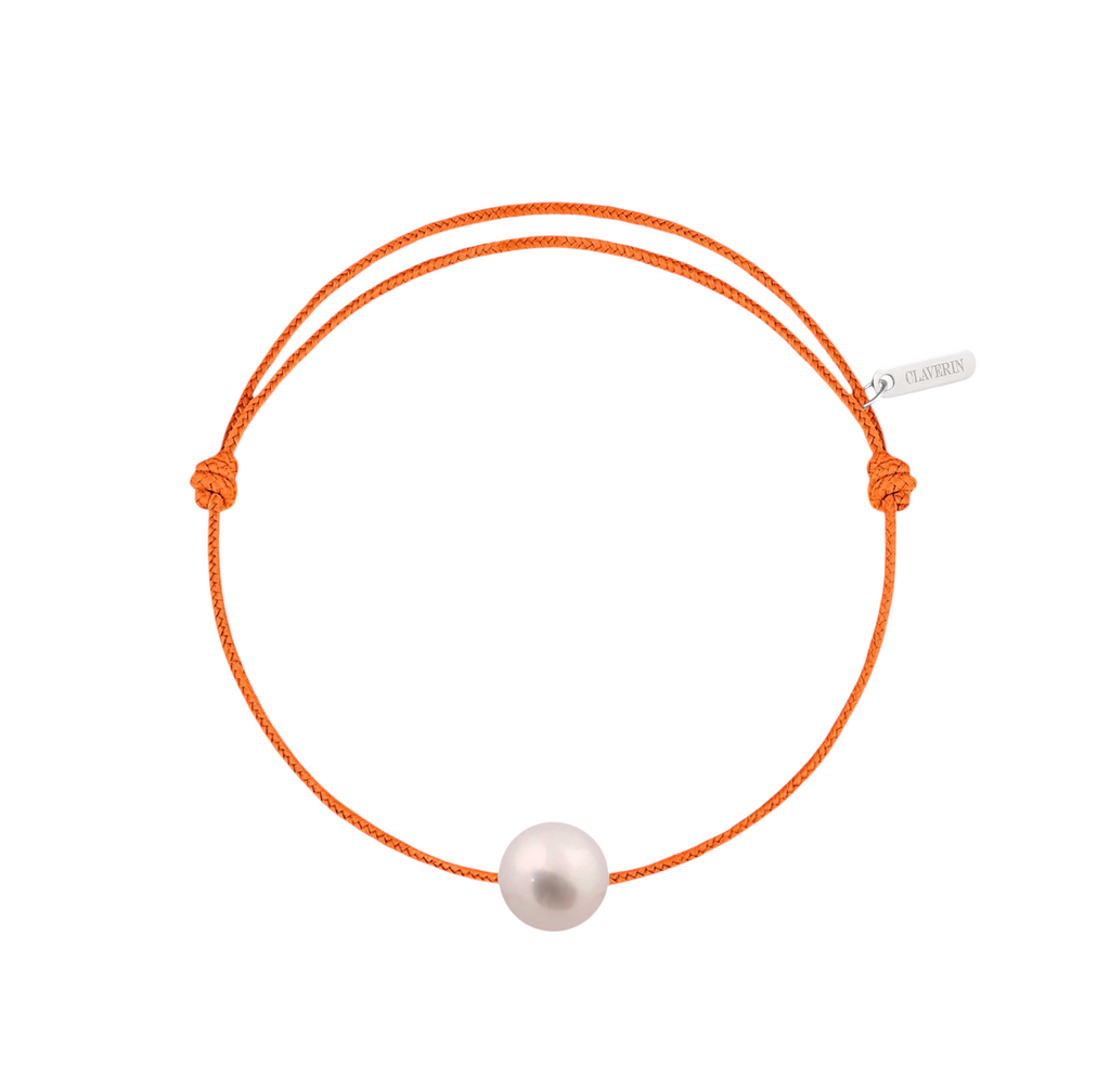 Simply pearly perle blanche cordon mandarine