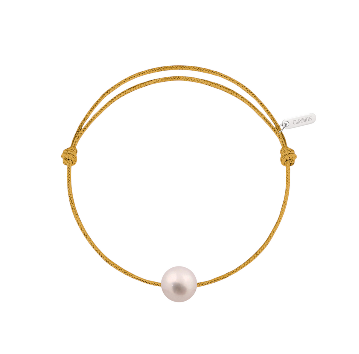 Simply pearly perle blanche cordon moutarde