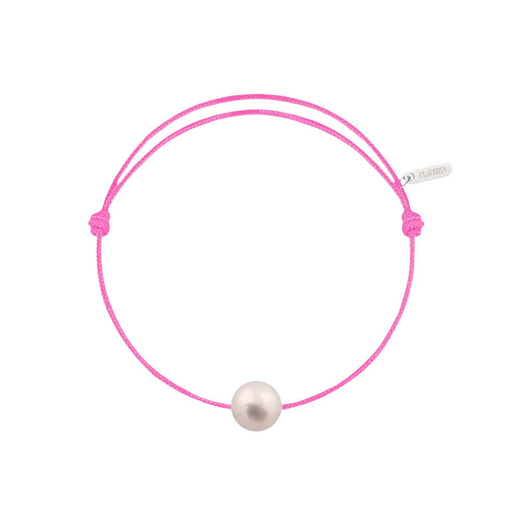 Simply pearly perle blanche cordon rose fuschia