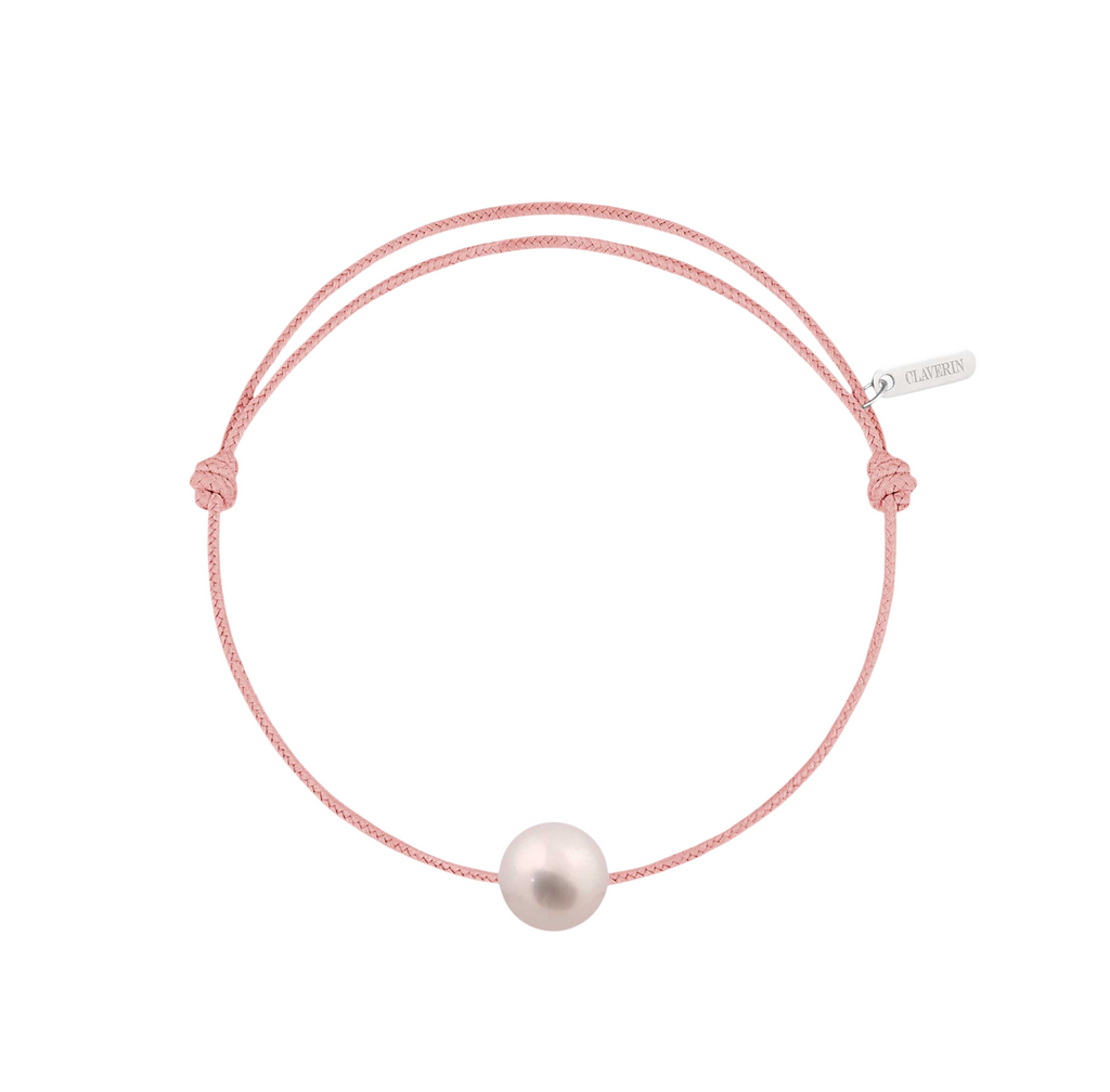 Simply pearly perle blanche cordon rose poudré