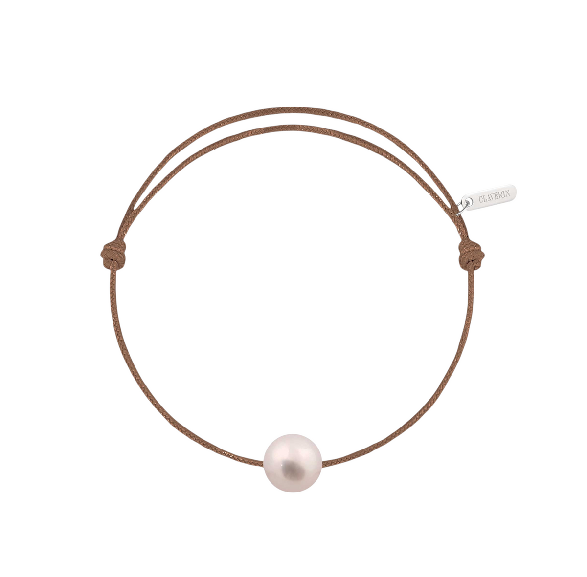 Simply pearly perle blanche cordon taupe