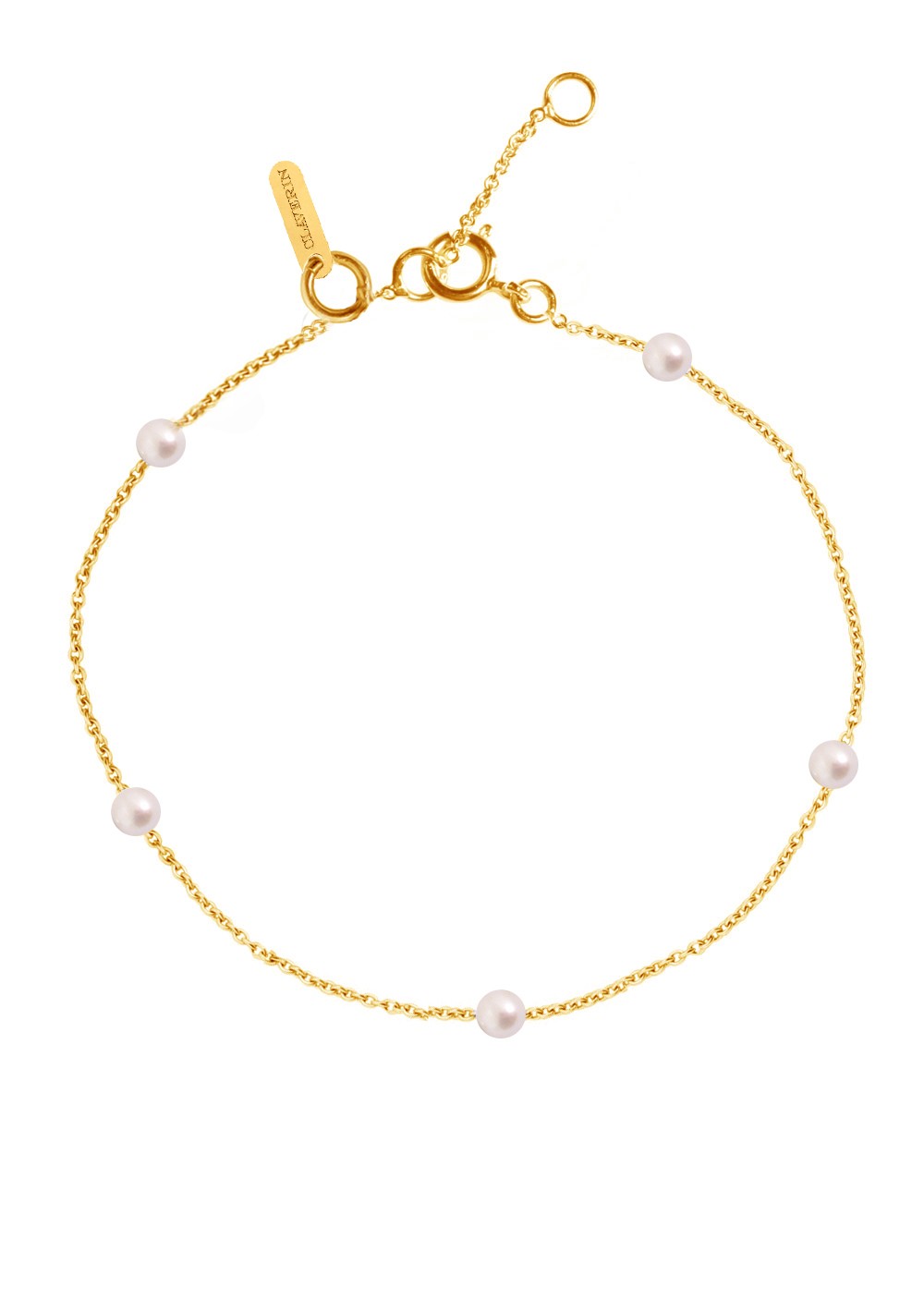 Bracelet Give me 5 perles blanches et or jaune