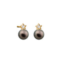 My pearly star black pearl earrings