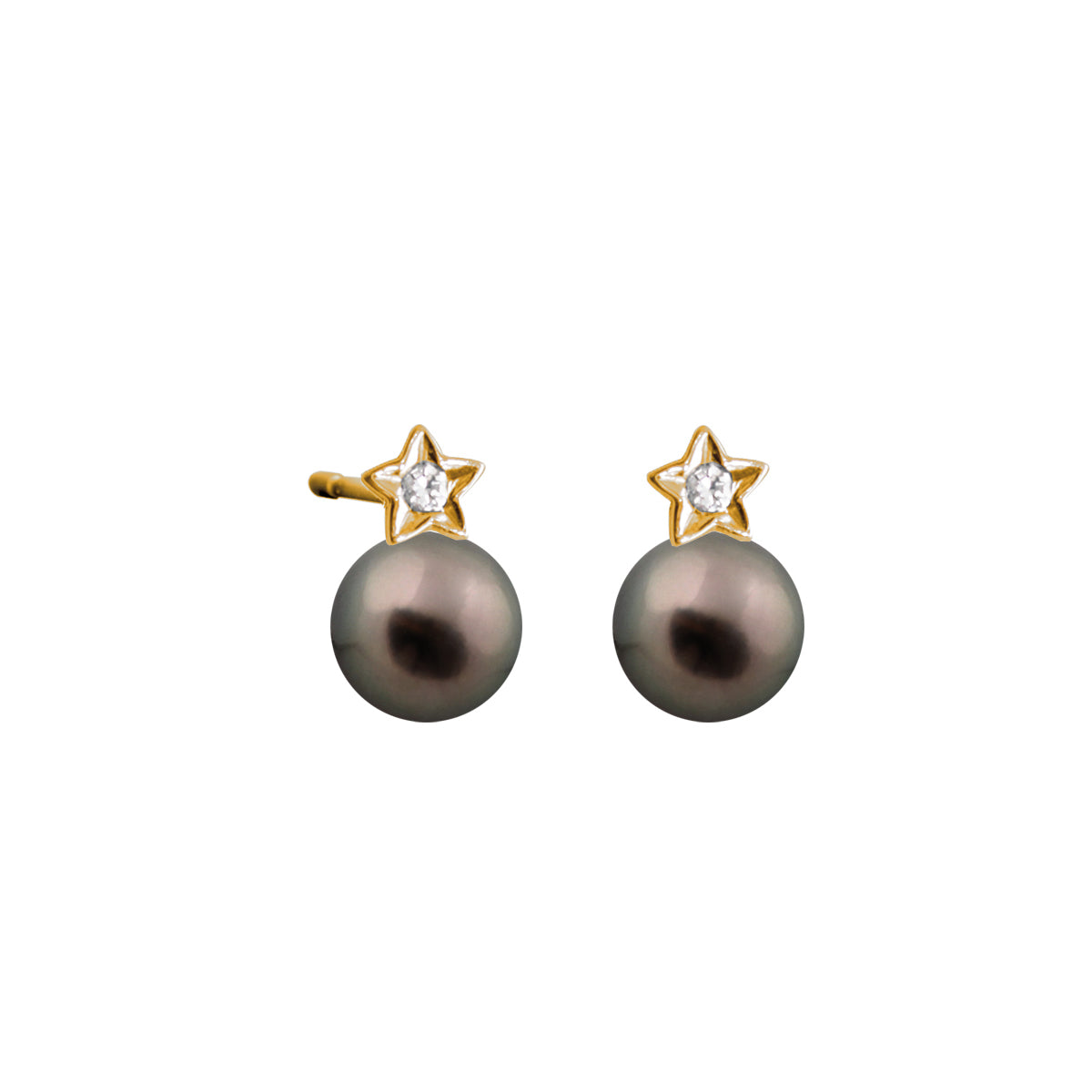 My pearly star black pearl earrings