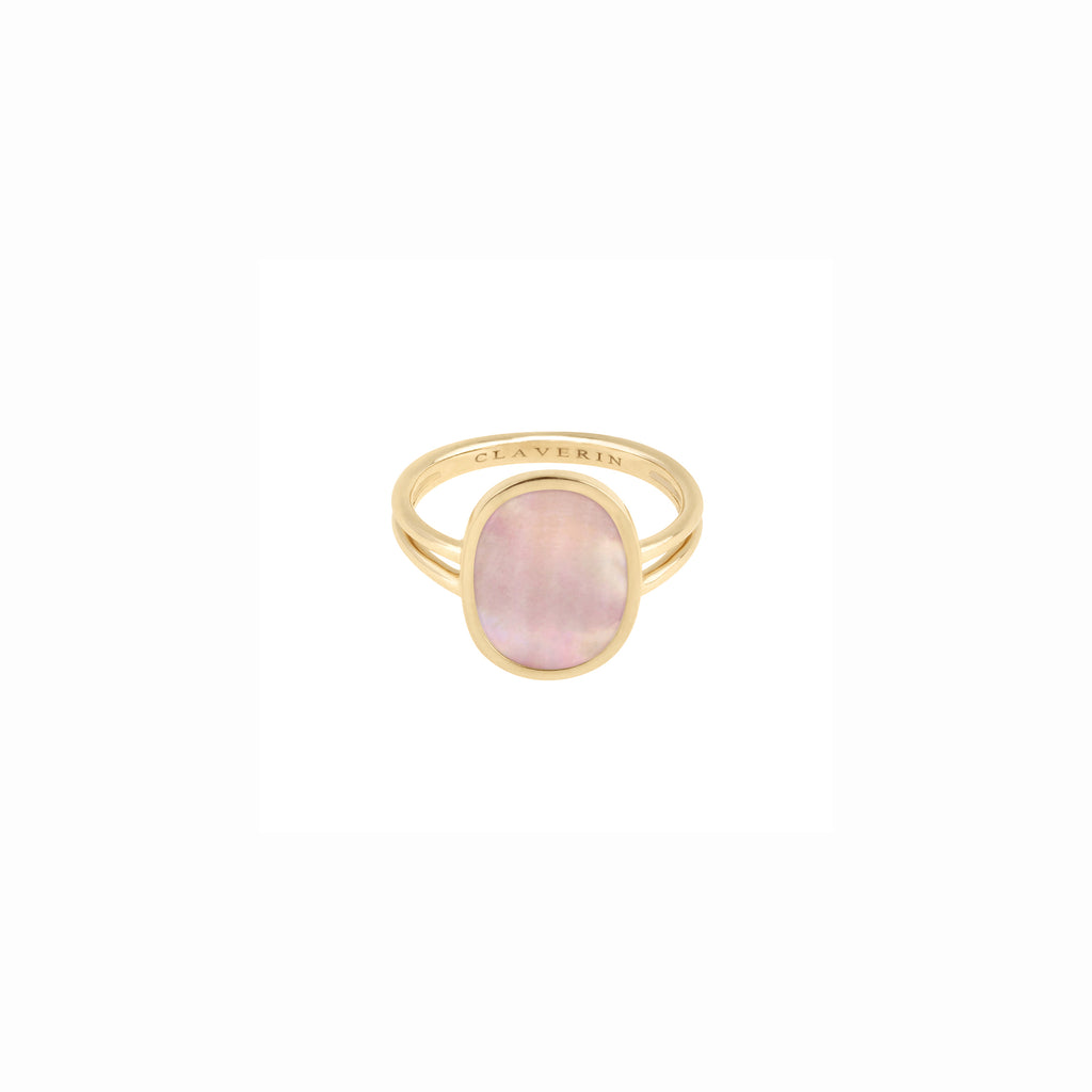Organic pink mother-of-pearl ring
