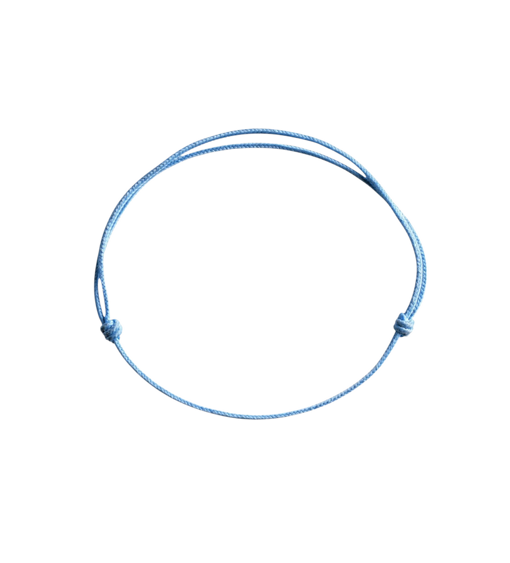 Cordon de remplacement bleu clair pour bracelet Claverin avec nœuds coulissants ajustables