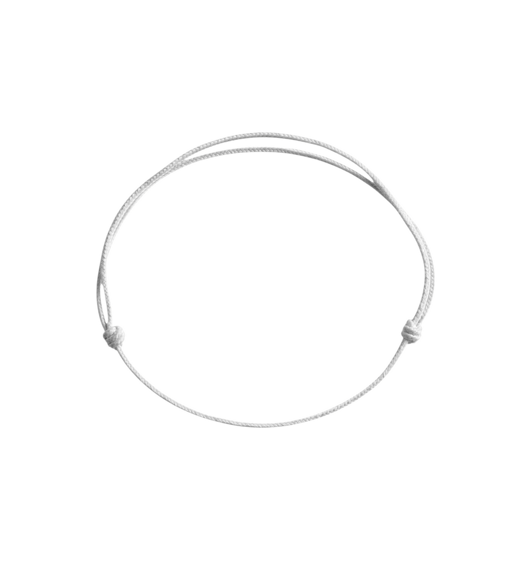 Cordon de remplacement blanc pour bracelet Claverin avec nœuds coulissants ajustables
